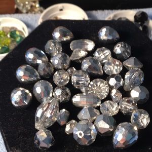 Diff sizes and styles of silver colored beads